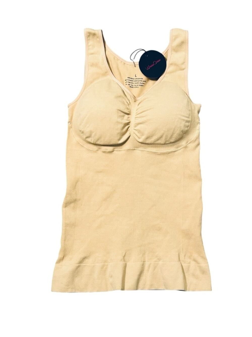 Woman Ocean Instashaper Shapewear Tan Beige Cami Size L Padded Bra NWT